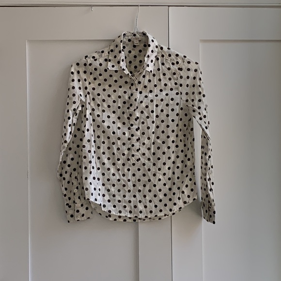 J crew factory jacquard dot popover shirt - Picture 2 of 4